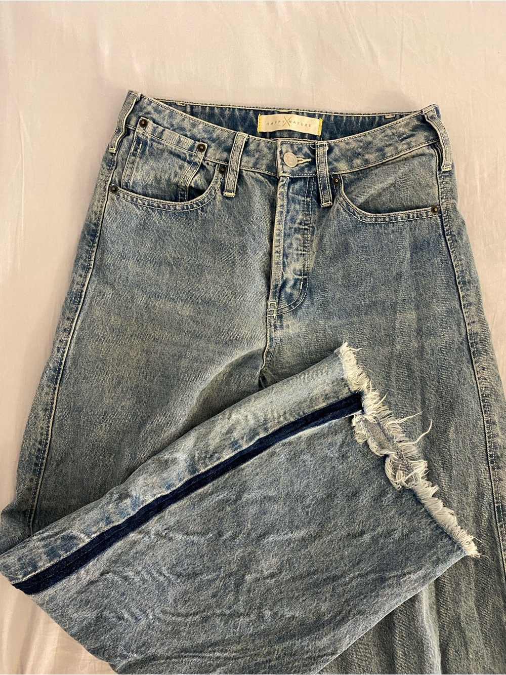 Happy Nature High-Rise Crop Wide Leg Jeans